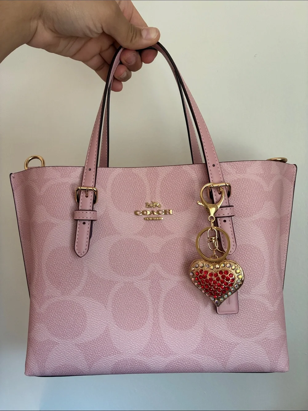 2/$20🎀 Gold Heart Crystal Bag Charm